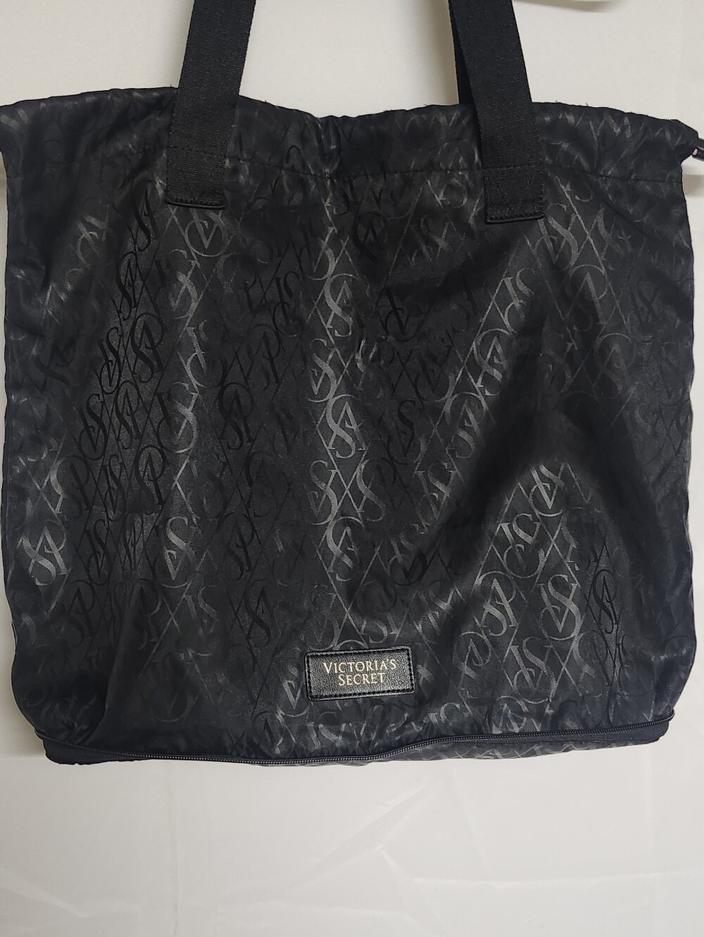 Victoria's Secret Black Logo Duffel Tote